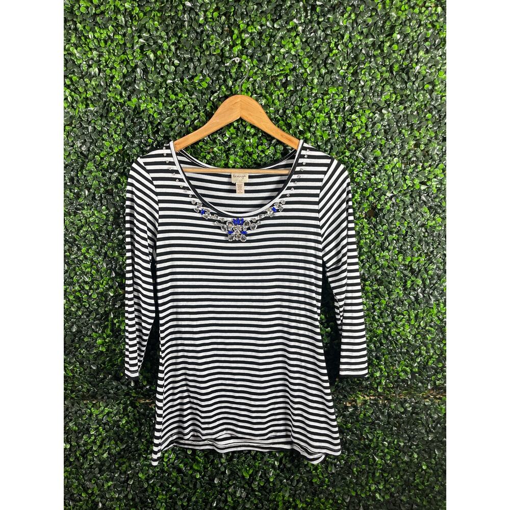 La Vanya, Rhignstones Blouse, Women’s Size M